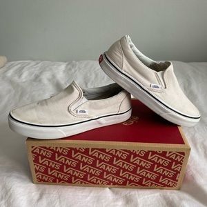 Cream / Tan Slip On Vans